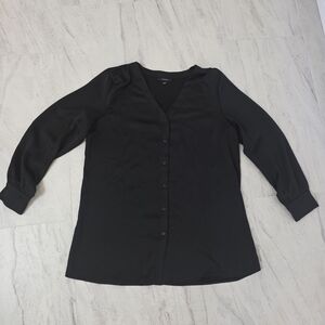 Alfani Elegant Black Button Down Women's Top